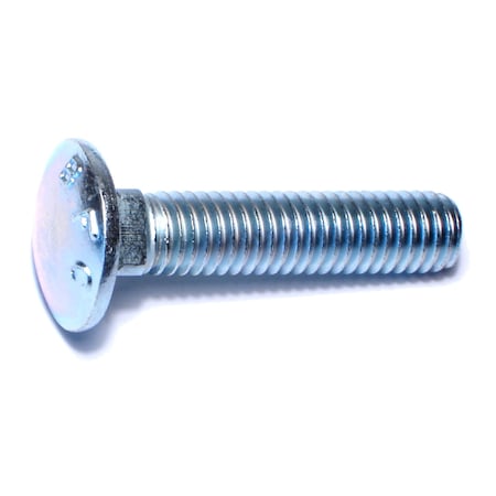 Midwest Fastener Carriage Bolt, Square Neck, 14 (Coarse), 2 in L, Steel, Zinc Plated, 50 PK 01123